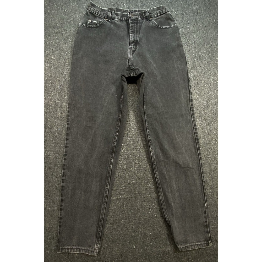 VTG Lee Originals Grunge City Retro Black Jeans Women's Sz 14M Denim Distressed‎
